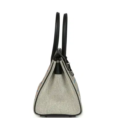 HERMÈS Hermes Shoulder Birkin Light 39 Multicolor Toile and Black Swift Palladium Hardware | Thumbnail 4 HERMÈS Hermes Shoulder Birkin Light 39 Multicolor Toile and Black Swift Palladium Hardware | Thumbnail 4