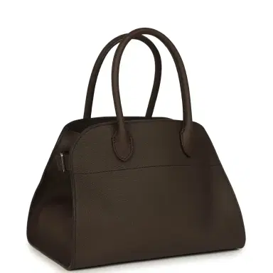 The Row The Row Soft Margaux 10 Deep Brown Calfskin Silver Hardware | Thumbnail 2 The Row The Row Soft Margaux 10 Deep Brown Calfskin Silver Hardware | Thumbnail 2
