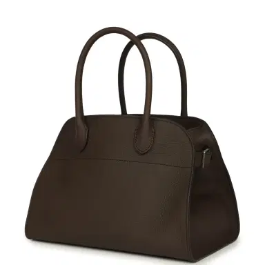 The Row The Row Soft Margaux 10 Deep Brown Calfskin Silver Hardware | Thumbnail 3 The Row The Row Soft Margaux 10 Deep Brown Calfskin Silver Hardware | Thumbnail 3