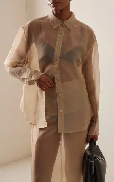 The Frankie Shop Exclusive Peri Silk-Blend Chiffon Shirt | Thumbnail 3 The Frankie Shop Exclusive Peri Silk-Blend Chiffon Shirt | Thumbnail 3
