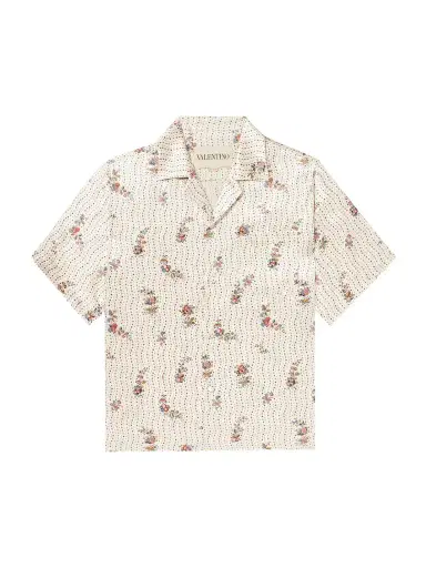 Valentino Garavani Camp-Collar Floral-Print Silk-Twill Shirt - Men | Thumbnail 1 Valentino Garavani Camp-Collar Floral-Print Silk-Twill Shirt - Men | Thumbnail 1
