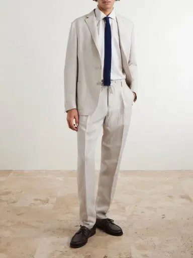 ELEVENTY Striped Cotton and Linen-Blend Shirt - Men | Thumbnail 2 ELEVENTY Striped Cotton and Linen-Blend Shirt - Men | Thumbnail 2