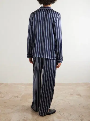 Derek Rose Brindisi Striped Silk-Satin Pyjama Set - Men | Thumbnail 4 Derek Rose Brindisi Striped Silk-Satin Pyjama Set - Men | Thumbnail 4