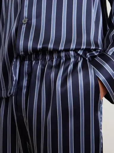 Derek Rose Brindisi Striped Silk-Satin Pyjama Set - Men | Thumbnail 5 Derek Rose Brindisi Striped Silk-Satin Pyjama Set - Men | Thumbnail 5