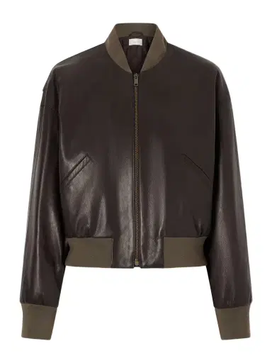 The Row Morisel Leather Down Bomber Jacket | Thumbnail 1 The Row Morisel Leather Down Bomber Jacket | Thumbnail 1