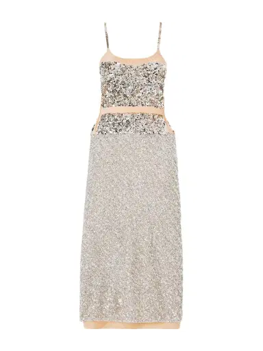Rabanne Sequined Chiffon Maxi Dress | Thumbnail 1 Rabanne Sequined Chiffon Maxi Dress | Thumbnail 1
