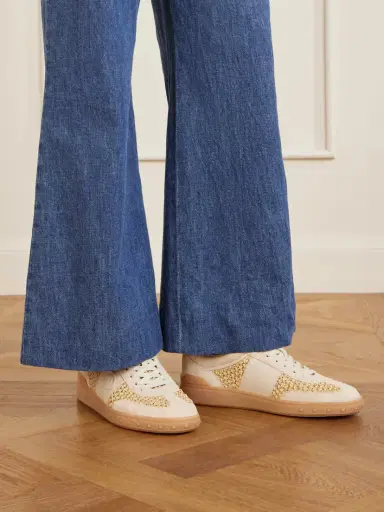 Valentino Garavani Upvillage Raffia-trimmed Suede Sneakers | Thumbnail 2 Valentino Garavani Upvillage Raffia-trimmed Suede Sneakers | Thumbnail 2