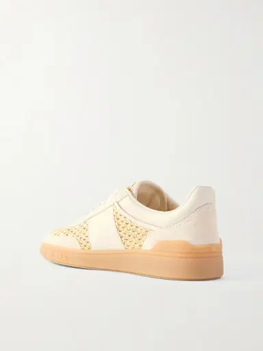 Valentino Garavani Upvillage Raffia-trimmed Suede Sneakers | Thumbnail 3 Valentino Garavani Upvillage Raffia-trimmed Suede Sneakers | Thumbnail 3