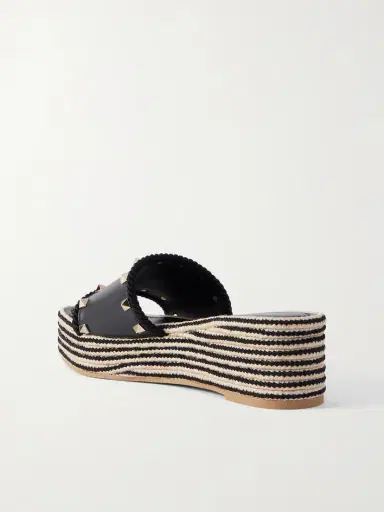 Valentino Garavani Rockstud Leather Platform Espadrille Slides | Thumbnail 3 Valentino Garavani Rockstud Leather Platform Espadrille Slides | Thumbnail 3