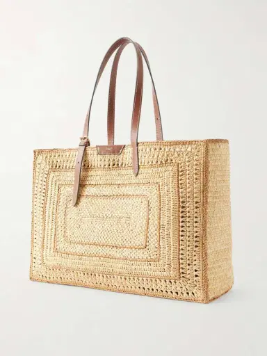 Anya Hindmarch Bow Leather-trimmed Raffia Tote | Thumbnail 4 Anya Hindmarch Bow Leather-trimmed Raffia Tote | Thumbnail 4