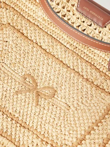 Anya Hindmarch Bow Leather-trimmed Raffia Tote | Thumbnail 5 Anya Hindmarch Bow Leather-trimmed Raffia Tote | Thumbnail 5