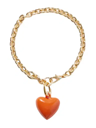 Roxanne Assoulin The Mini Puffy Heart Gold-tone And Enamel Bracelet | Thumbnail 1 Roxanne Assoulin The Mini Puffy Heart Gold-tone And Enamel Bracelet | Thumbnail 1