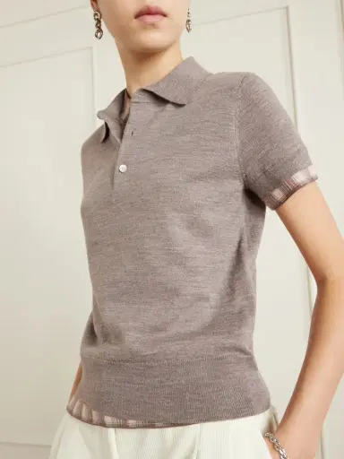 Acne Studios Layered Checked Wool Polo Shirt | Thumbnail 5 Acne Studios Layered Checked Wool Polo Shirt | Thumbnail 5
