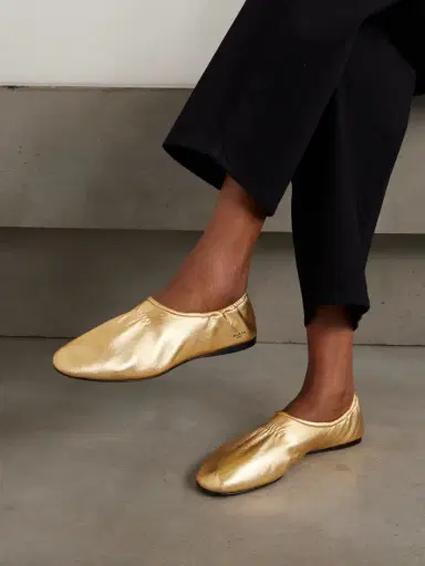 Alaïa Metallic Leather Ballet Flats | Thumbnail 2 Alaïa Metallic Leather Ballet Flats | Thumbnail 2