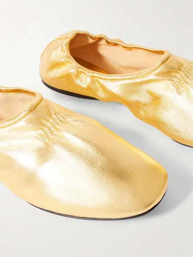 Alaïa Metallic Leather Ballet Flats | Thumbnail 4 Alaïa Metallic Leather Ballet Flats | Thumbnail 4
