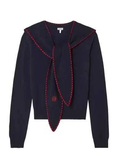 Loewe Tie-detail Embroidered Knitted Top | Thumbnail 1 Loewe Tie-detail Embroidered Knitted Top | Thumbnail 1