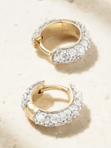 Lucy Delius Chubby 14-karat Gold Diamond Hoop Earrings | Thumbnail 4 Lucy Delius Chubby 14-karat Gold Diamond Hoop Earrings | Thumbnail 4