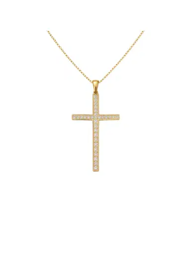 Wish Fine Jewelry 0.32ct Diamond 14K Gold Cross Pendant Chain Necklace | Thumbnail 1 Wish Fine Jewelry 0.32ct Diamond 14K Gold Cross Pendant Chain Necklace | Thumbnail 1