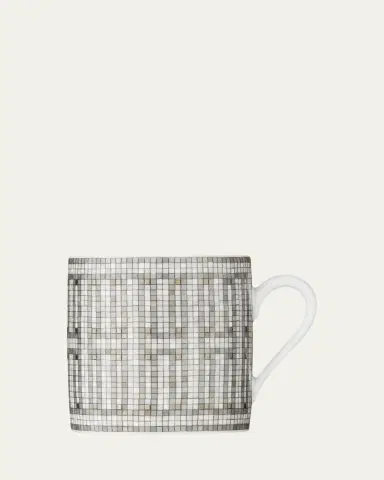 HERMÈS Mosaique Au 24 Platinum Coffee Cup and Saucer Set | Thumbnail 2 HERMÈS Mosaique Au 24 Platinum Coffee Cup and Saucer Set | Thumbnail 2