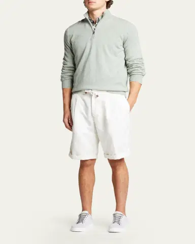 Brunello Cucinelli Men's Cashmere 1/4-Zip Sweater | Thumbnail 2 Brunello Cucinelli Men's Cashmere 1/4-Zip Sweater | Thumbnail 2
