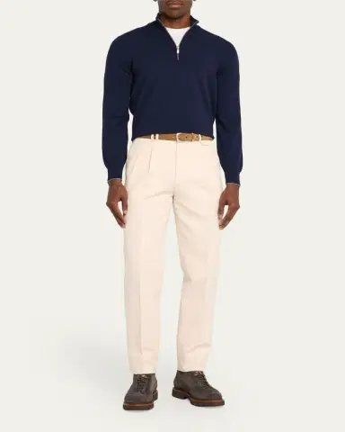 Brunello Cucinelli Men's Cashmere 1/4-Zip Sweater | Thumbnail 6 Brunello Cucinelli Men's Cashmere 1/4-Zip Sweater | Thumbnail 6