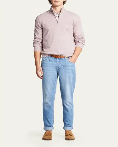 Brunello Cucinelli Men's Cashmere 1/4-Zip Sweater | Thumbnail 10 Brunello Cucinelli Men's Cashmere 1/4-Zip Sweater | Thumbnail 10
