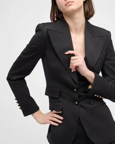 Dolce & Gabbana Wool Blazer Jacket w/ Button Detail | Thumbnail 6 Dolce & Gabbana Wool Blazer Jacket w/ Button Detail | Thumbnail 6