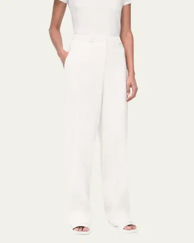 Another Tomorrow Wide-Leg Fluid Trousers | Thumbnail 5 Another Tomorrow Wide-Leg Fluid Trousers | Thumbnail 5