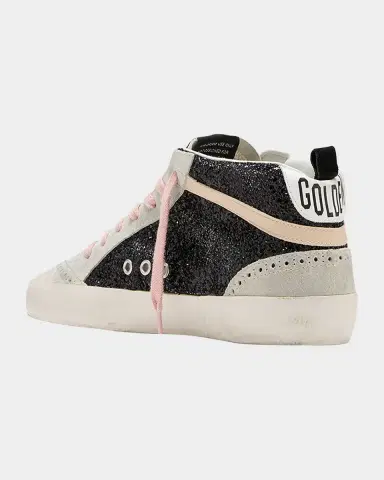 Golden Goose Mid Star Glitter Leopard Wing-Tip Sneakers | Thumbnail 2 Golden Goose Mid Star Glitter Leopard Wing-Tip Sneakers | Thumbnail 2