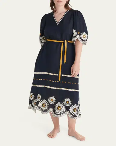 ERES Hortense Embroidered Midi Dress | Thumbnail 2 ERES Hortense Embroidered Midi Dress | Thumbnail 2