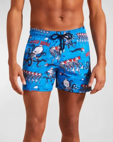 Vilebrequin Men 's Merlu Rouge Swim Shorts | Thumbnail 2 Vilebrequin Men 's Merlu Rouge Swim Shorts | Thumbnail 2