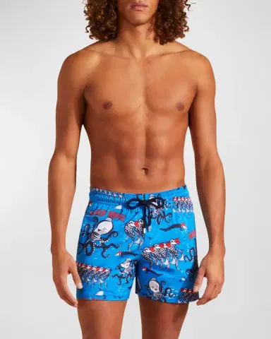Vilebrequin Men 's Merlu Rouge Swim Shorts | Thumbnail 3 Vilebrequin Men 's Merlu Rouge Swim Shorts | Thumbnail 3