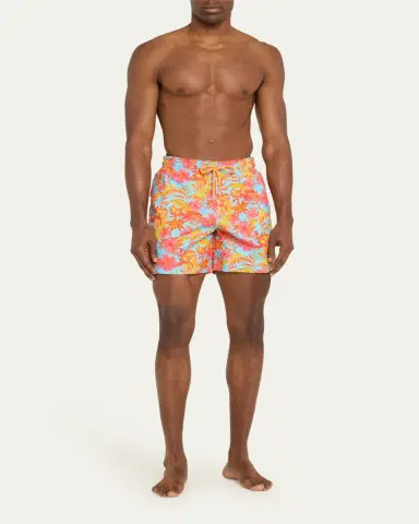Vilebrequin Men's Tahiti Flower-Print Swim Shorts | Thumbnail 2 Vilebrequin Men's Tahiti Flower-Print Swim Shorts | Thumbnail 2