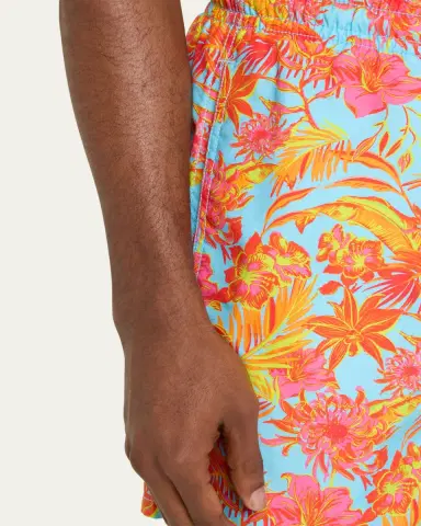 Vilebrequin Men's Tahiti Flower-Print Swim Shorts | Thumbnail 4 Vilebrequin Men's Tahiti Flower-Print Swim Shorts | Thumbnail 4