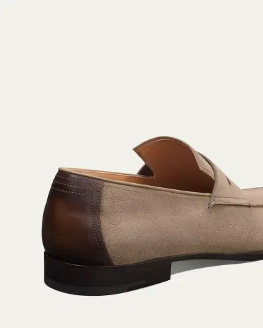 Berluti Men's Demesure Flex Suede Penny Loafers | Thumbnail 3 Berluti Men's Demesure Flex Suede Penny Loafers | Thumbnail 3