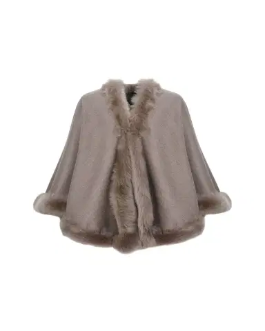 Gorski Wool and Cashmere Cape with Merinillo Shearling Lamb Trim | Thumbnail 1 Gorski Wool and Cashmere Cape with Merinillo Shearling Lamb Trim | Thumbnail 1