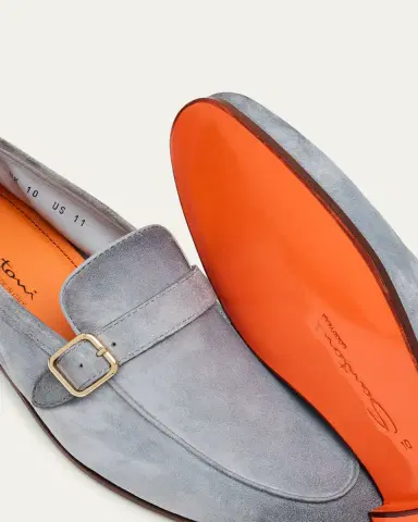 Santoni Men's Donor Suede Buckle-Strap Loafers | Thumbnail 2 Santoni Men's Donor Suede Buckle-Strap Loafers | Thumbnail 2