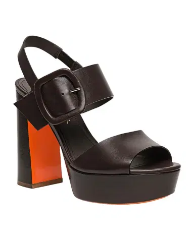 Santoni Bruxel Leather Buckle Platform Sandals | Thumbnail 1 Santoni Bruxel Leather Buckle Platform Sandals | Thumbnail 1