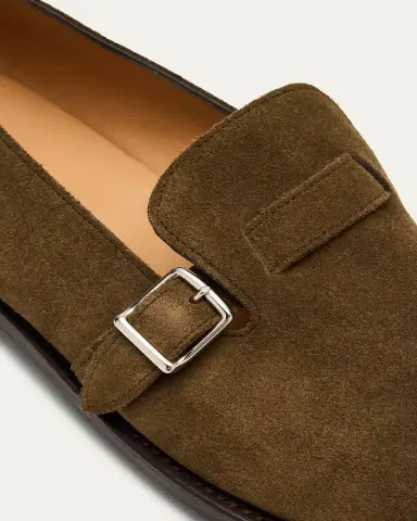 John Lobb Men's Delano II Suede Buckle Loafers | Thumbnail 2 John Lobb Men's Delano II Suede Buckle Loafers | Thumbnail 2