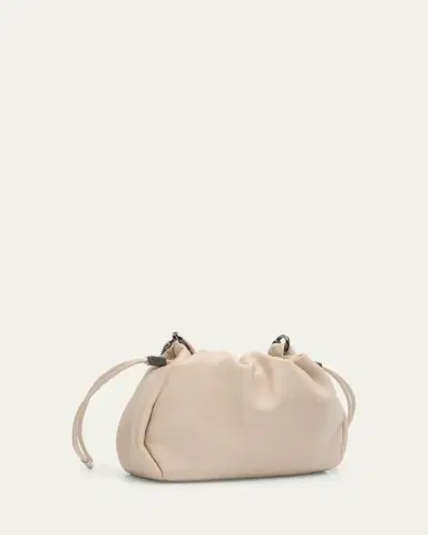 Brunello Cucinelli Small Drawstring Lambskin Crossbody Bag | Thumbnail 2 Brunello Cucinelli Small Drawstring Lambskin Crossbody Bag | Thumbnail 2