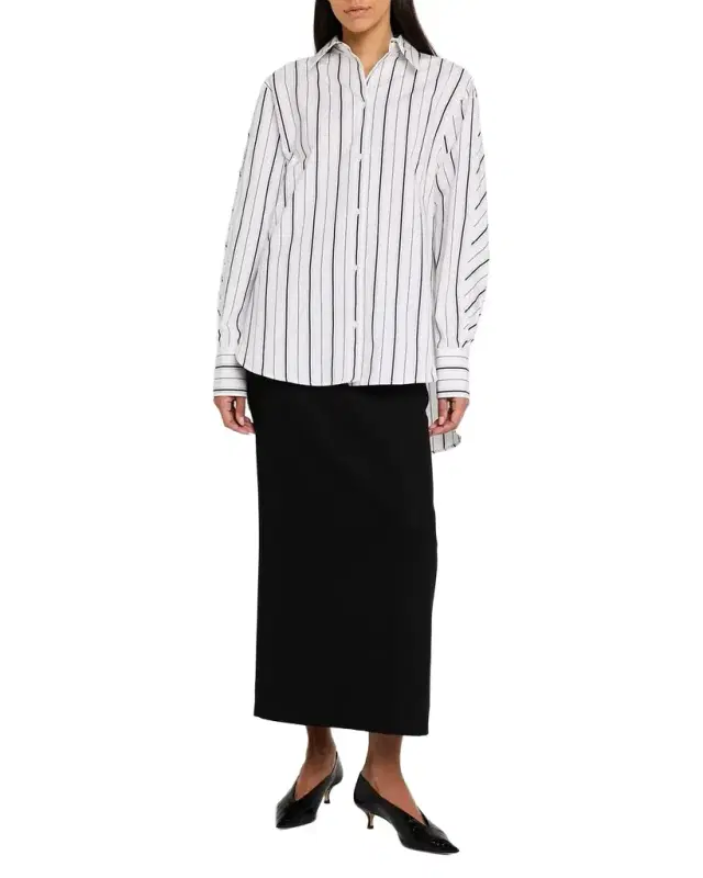Low-Waist Tailored Straight Midi Skirt Low-Waist Tailored Straight Midi Skirt