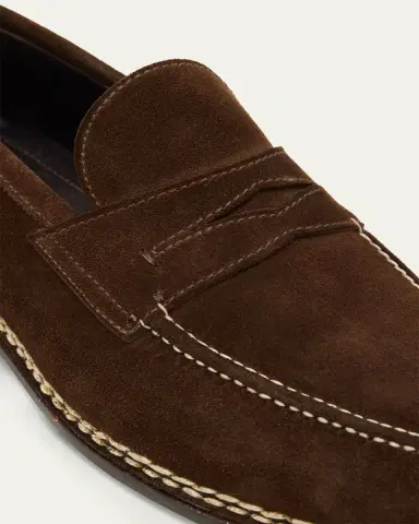 Bontoni Men's Fascinoso Suede Penny Loafers | Thumbnail 2 Bontoni Men's Fascinoso Suede Penny Loafers | Thumbnail 2