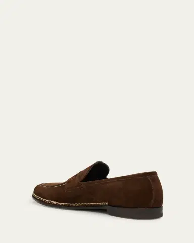 Bontoni Men's Fascinoso Suede Penny Loafers | Thumbnail 3 Bontoni Men's Fascinoso Suede Penny Loafers | Thumbnail 3