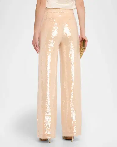 LaQuan Smith Sequin Pleated Wide-Leg Trousers | Thumbnail 2 LaQuan Smith Sequin Pleated Wide-Leg Trousers | Thumbnail 2