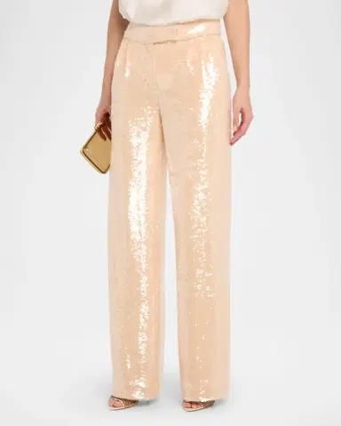 LaQuan Smith Sequin Pleated Wide-Leg Trousers | Thumbnail 3 LaQuan Smith Sequin Pleated Wide-Leg Trousers | Thumbnail 3