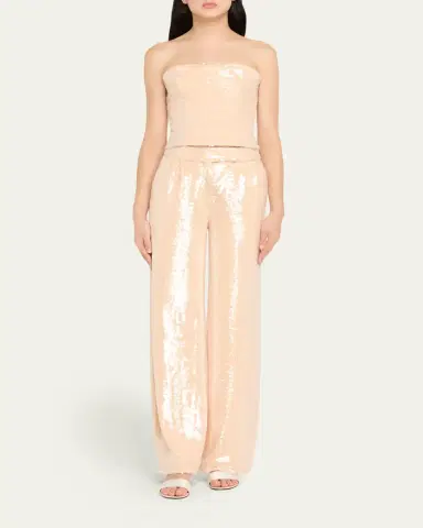 LaQuan Smith Sequin Pleated Wide-Leg Trousers | Thumbnail 6 LaQuan Smith Sequin Pleated Wide-Leg Trousers | Thumbnail 6
