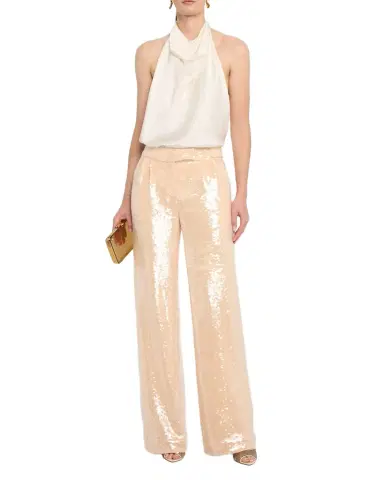 LaQuan Smith Sequin Pleated Wide-Leg Trousers | Thumbnail 1 LaQuan Smith Sequin Pleated Wide-Leg Trousers | Thumbnail 1