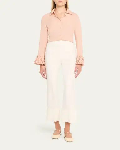 Valentino Garavani Crepe Kickflare Crop Trousers | Thumbnail 2 Valentino Garavani Crepe Kickflare Crop Trousers | Thumbnail 2