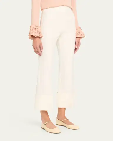 Valentino Garavani Crepe Kickflare Crop Trousers | Thumbnail 4 Valentino Garavani Crepe Kickflare Crop Trousers | Thumbnail 4