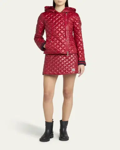 Moncler Corbelin Hooded Down Moto Jacket | Thumbnail 3 Moncler Corbelin Hooded Down Moto Jacket | Thumbnail 3